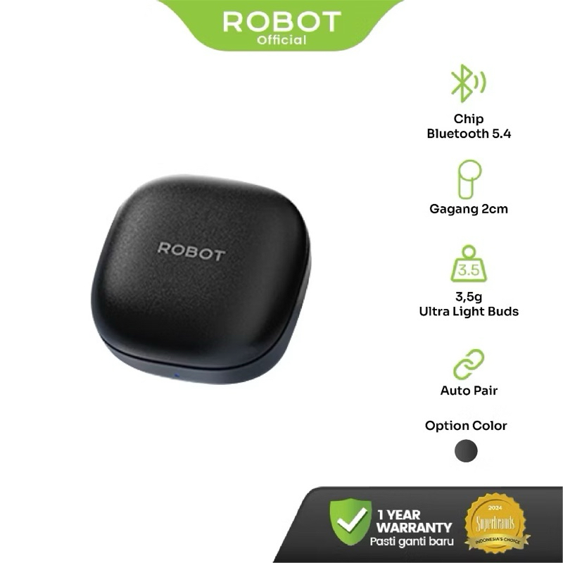 Jual ROBOT TWS Nova T2 Headset Bluetooth Earphone True