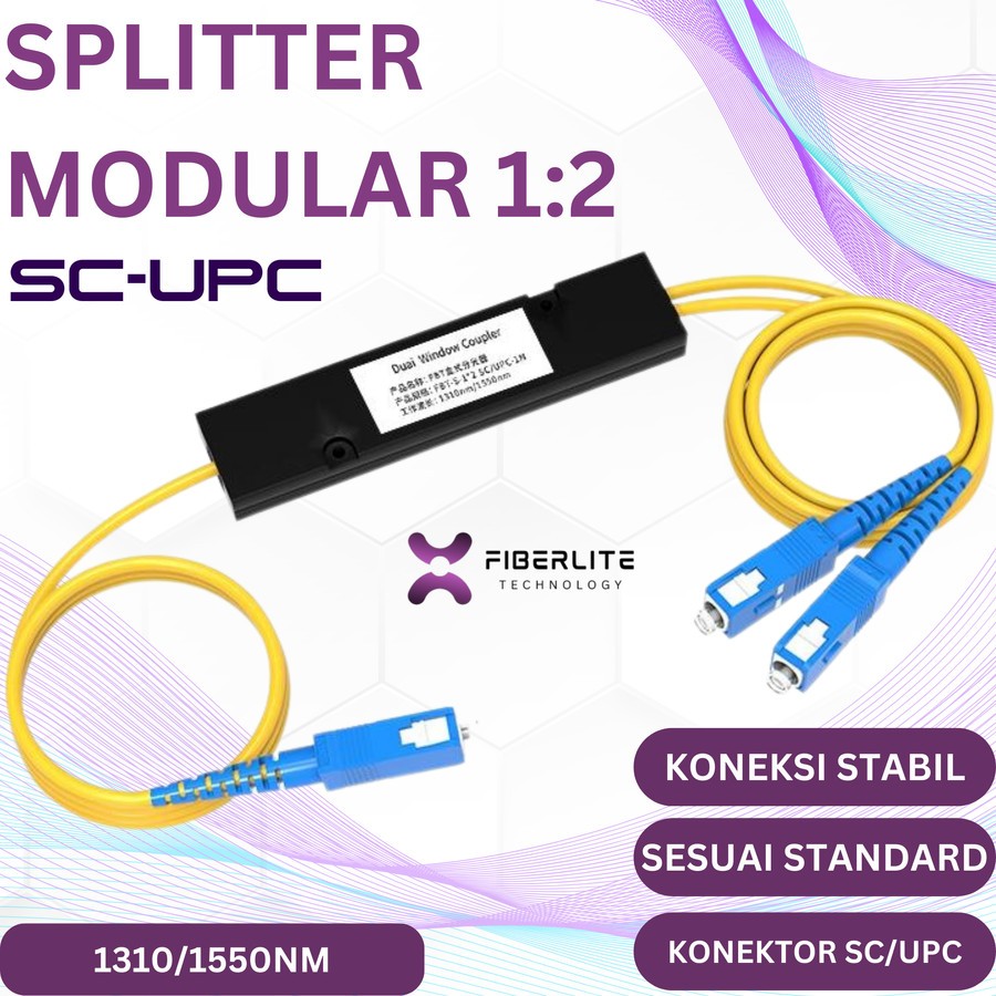 Jual Passive Splitter Modular 1 : 2 SC/UPC Fiber Optic Coupler Cable ...