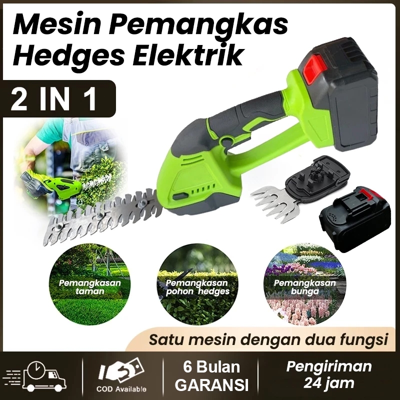 Jual Pisau potong Rumput Pangkas Pagar Hedge Trimmer 2 IN 1 Baterai ...