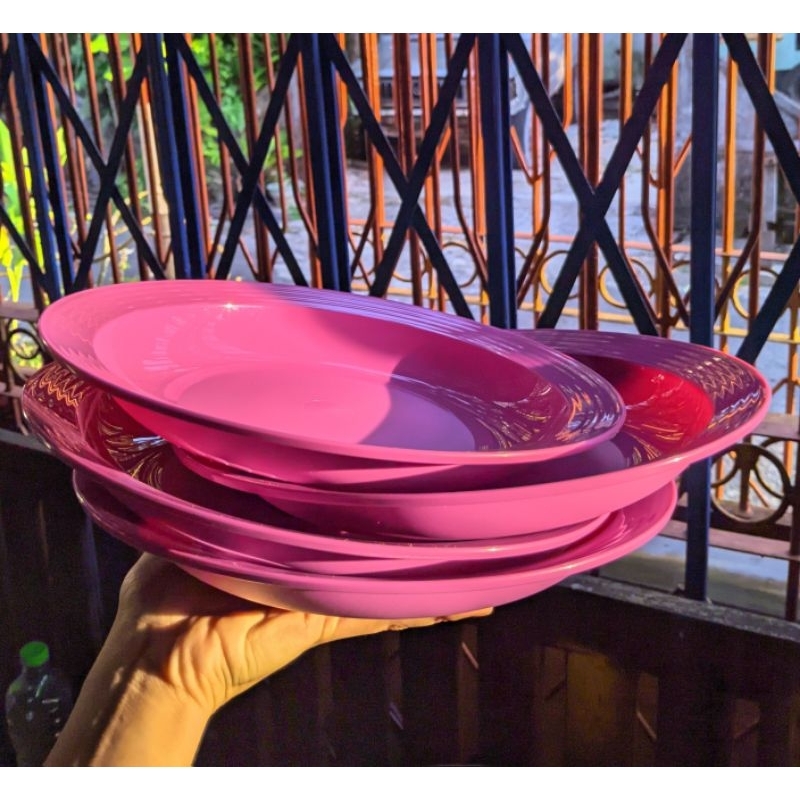 Jual Tupperware Large Deep Plate (isi 4) Purple ver. | Shopee Indonesia