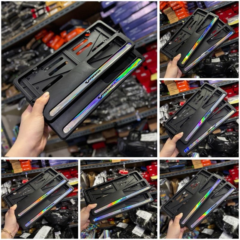 DISKON Bingkai Plat Nomor Motor List Hologram Hnda Ymaha Beat Vario Scoopy Mio Dudukan Plat Nomor Motor List Hologram Hnda Ymaha Harga Termurah