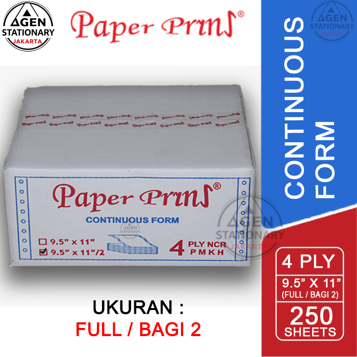 Jual KERTAS CONTINUOUS FORM PAPER PRINT 9.5 X 11 4 PLY FULL BAGI 2 ...