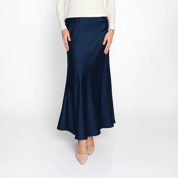 Arumi Silky Skirt. Rok Satin Premium. Maxi Skirt A Line. Rok Satin Premium