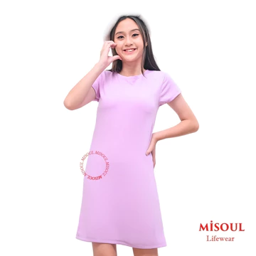 MiSoul Dress Wanita Premium Pendek Motif Polos Bahan Babyterry Daster Midi Hani