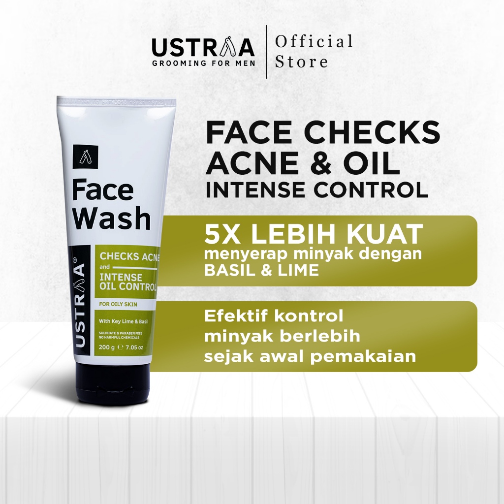 Jual Ustraa Face Checks Acne & Oil Intense Control 200gr | Shopee Indonesia