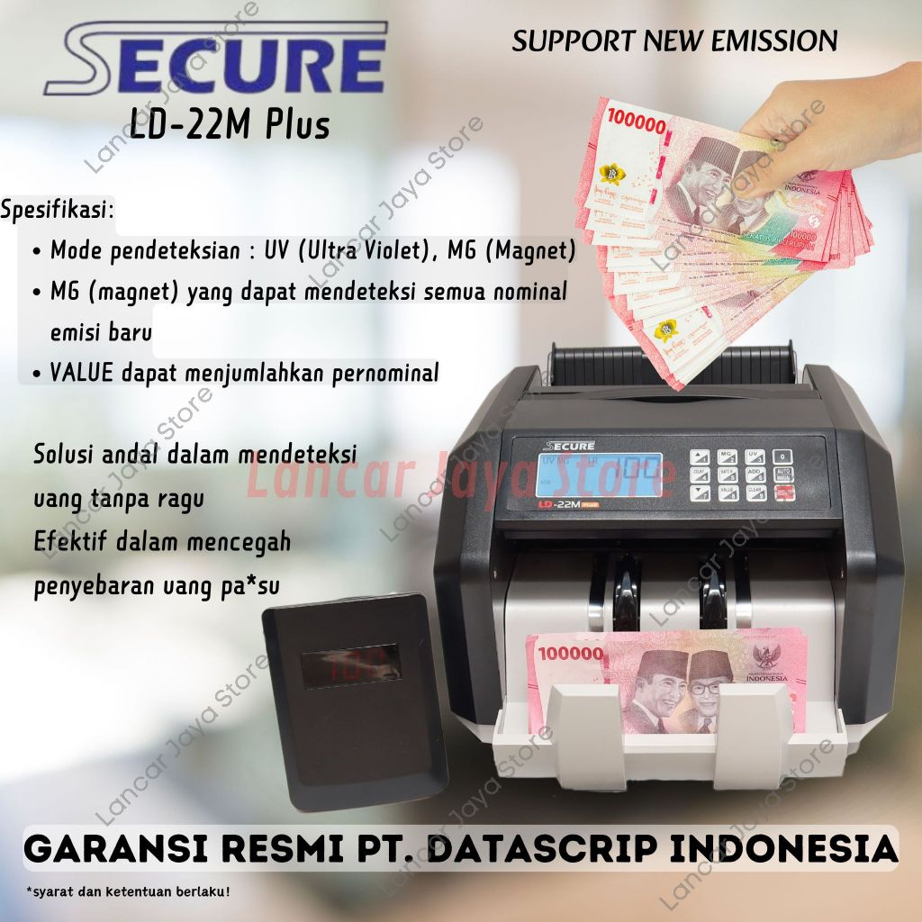 Jual Mesin Hitung Uang Secure LD-22M Plus / Money Counter Secure LD-22M ...