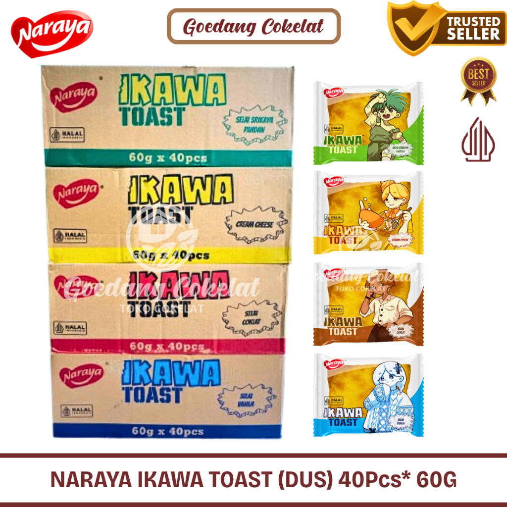 Jual NARAYA IKAWA TOAST Roti Panggang Rasa Coklat, Keju, Srikaya Pandan ...