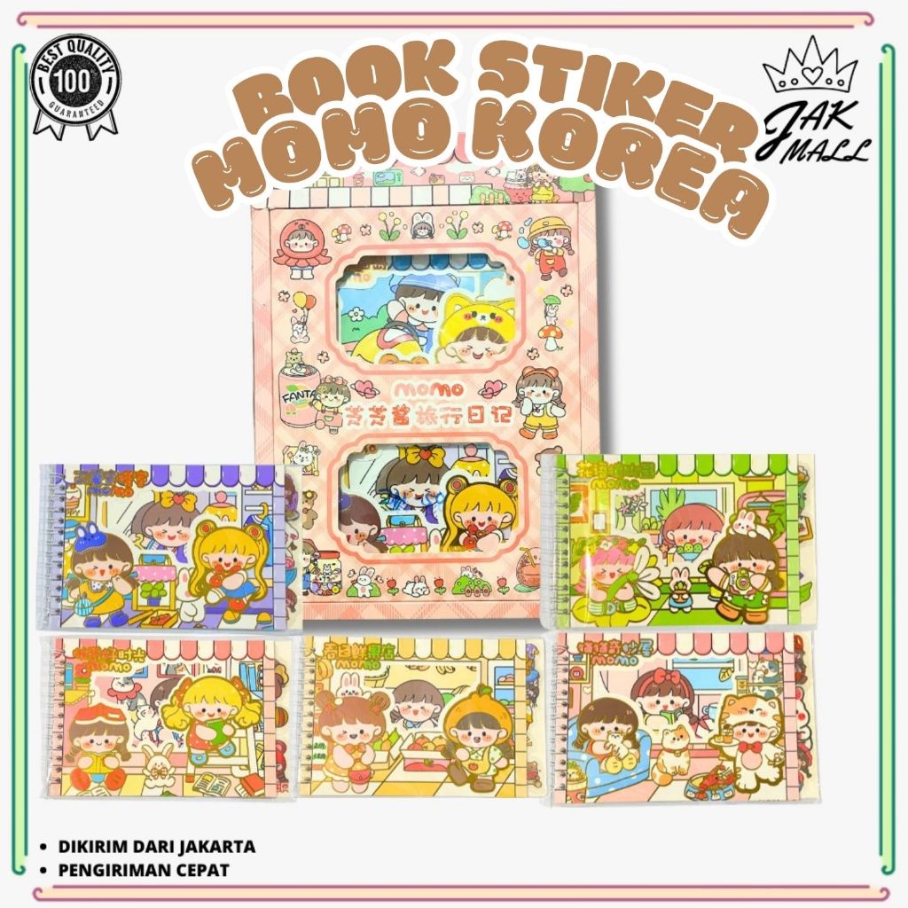 Jual Stiker 2D 100 Lembar Sticker Momo Mini Box Kartun Korea Lucu Anti ...