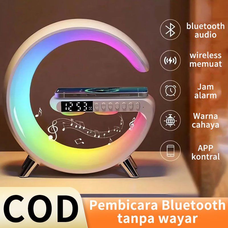Speaker Bluetooth Nirkabel Mini Dengan Lampu Ambient Led Wireless Pengisian Cepa - foto 1