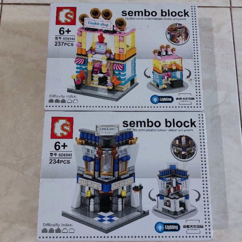Jual SEMBO BLOCK WITH LIGHTING / CERAMIC SHOP / COOKIE SHOP / BRICKS ...