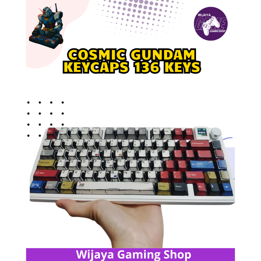 Jual Cosmic Gundam Keycaps 136 Key PBT Cherry Profile For Mechanical ...