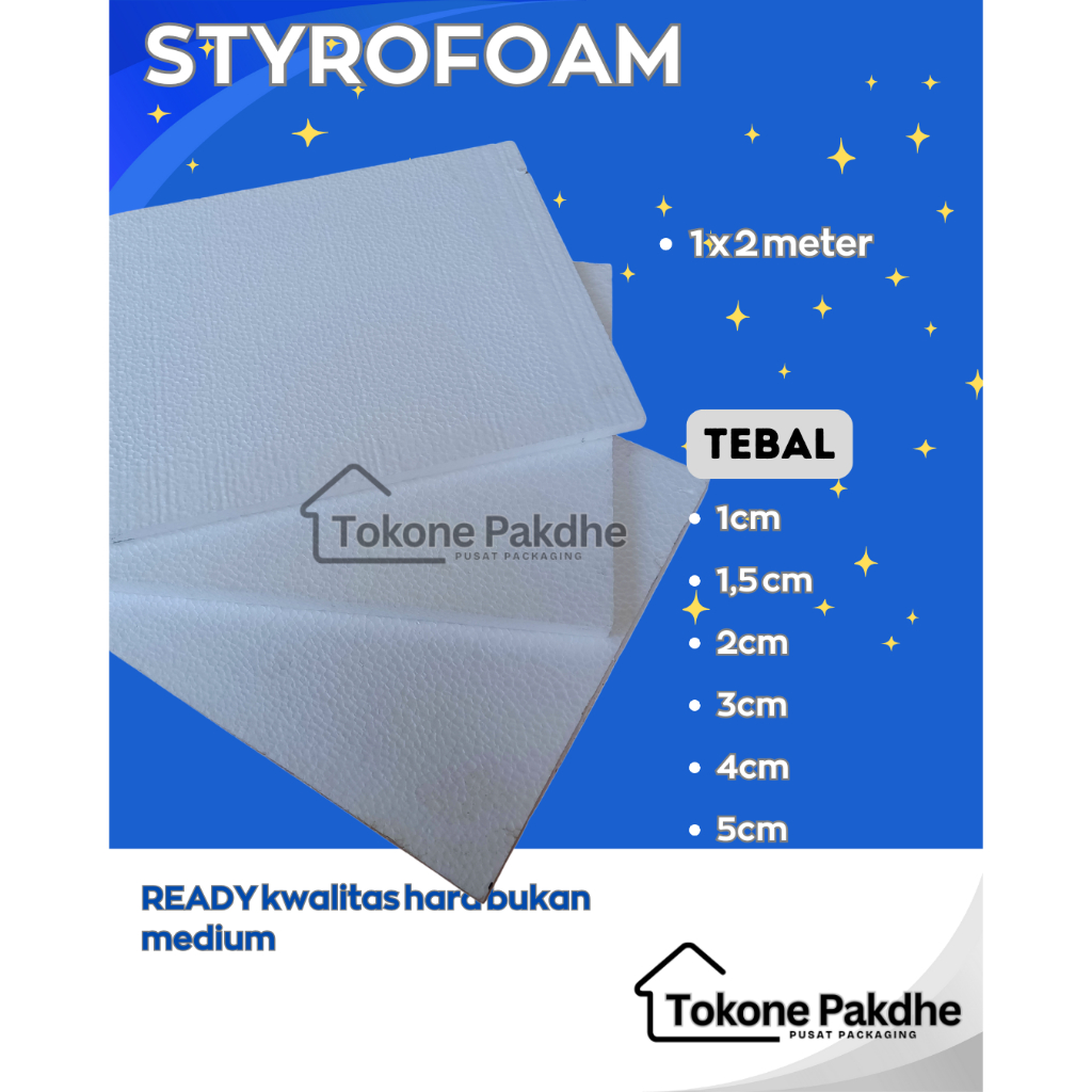 Jual Gabus Styrofoam Hard Lembaran 100cm x 50cm Keras | Shopee Indonesia