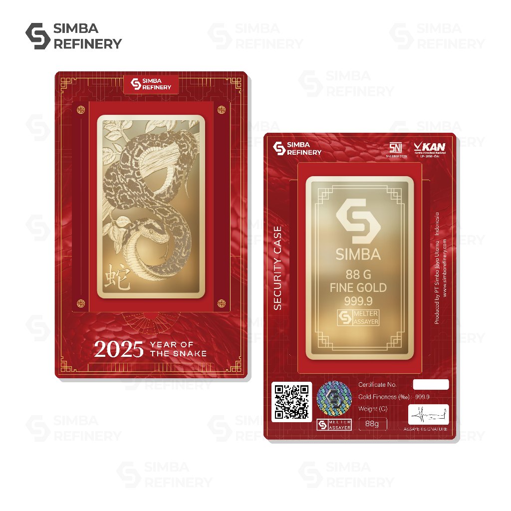 Jual Simba Refinery Logam Mulia 88 Gram Series Lunar New Year 2025 ...