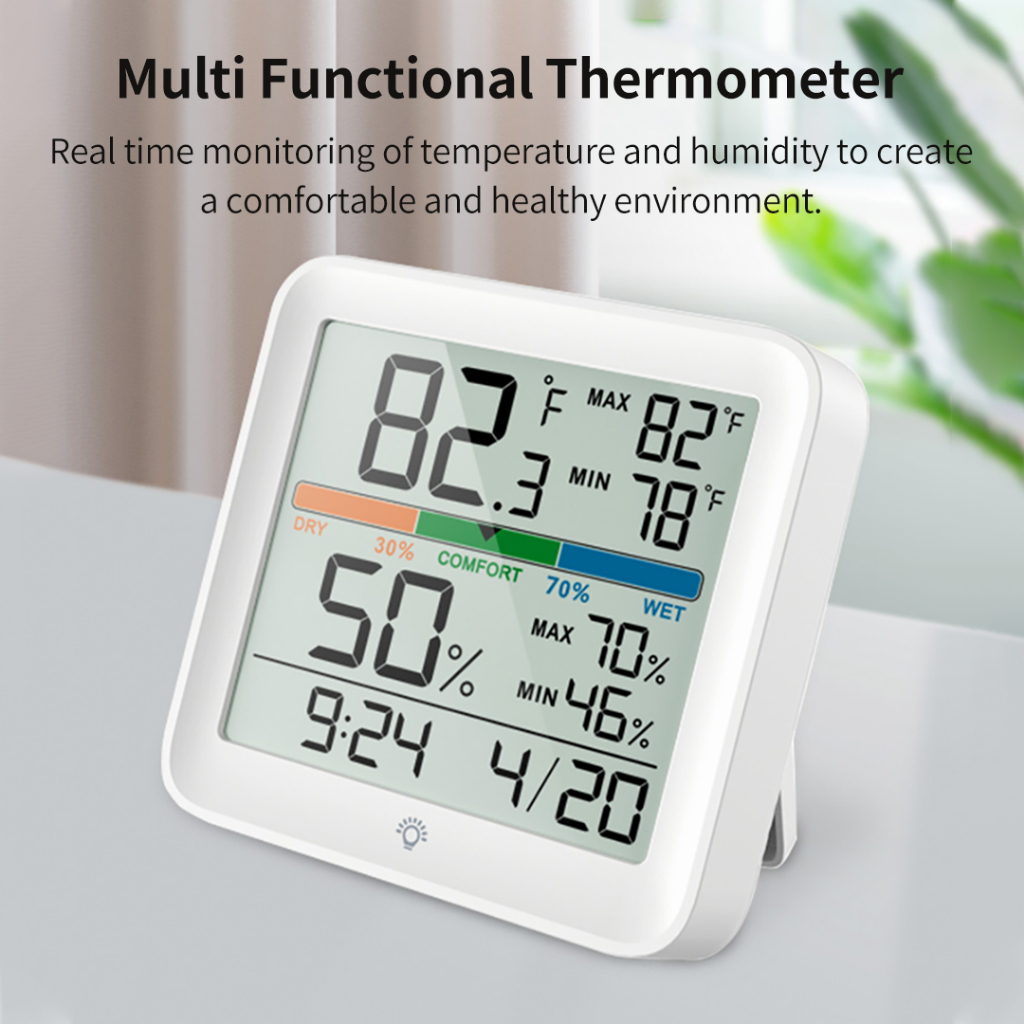 Jual Termometer Higrometer Digital LCD, Pemantau Suhu & Kelembaban Real ...