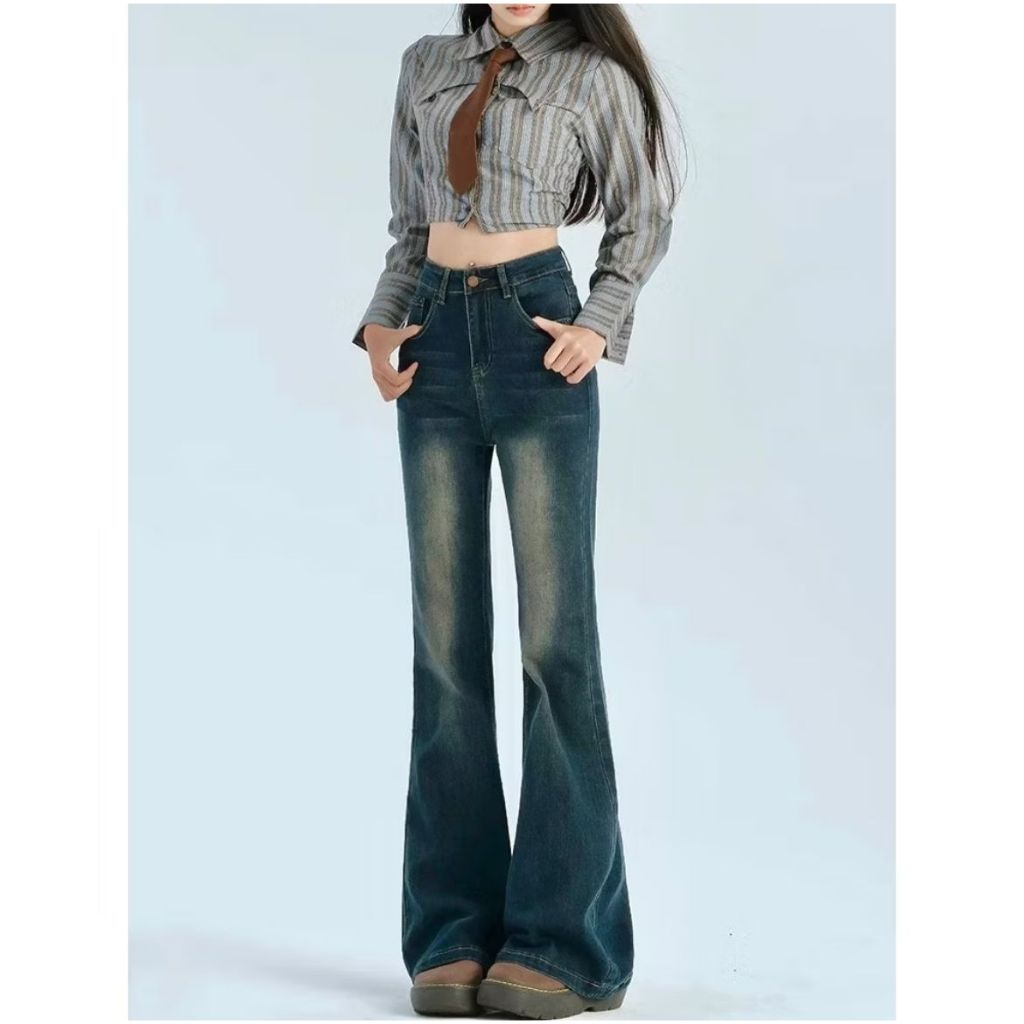 Jual VIRLIN Cutbray Haighwaist Jeans Premium Jeans Style Kekinian Denim ...