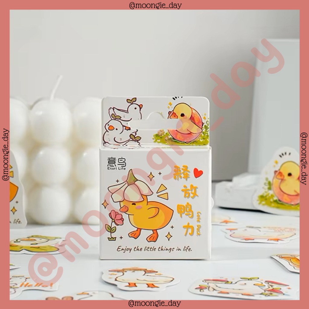 Jual 45 PCS/BOX STIKER KERTAS TEMA CUTE DUCK ANIMAL HEWAN BEBEK PUTIH ...