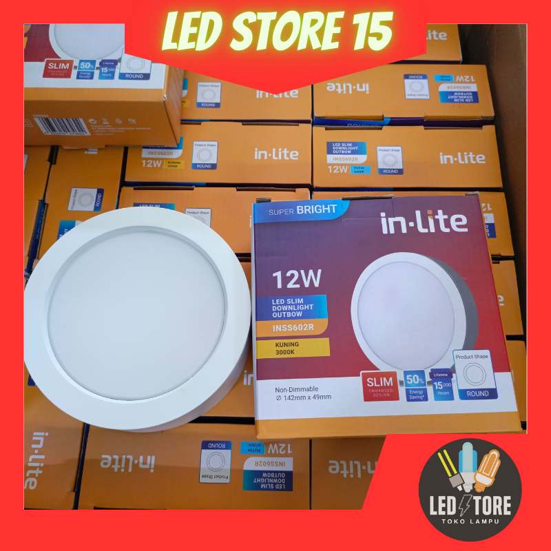 Jual Downlight In-Lite inlite Lampu Panel Outbow Bulat INSS 628R 6w 12w ...