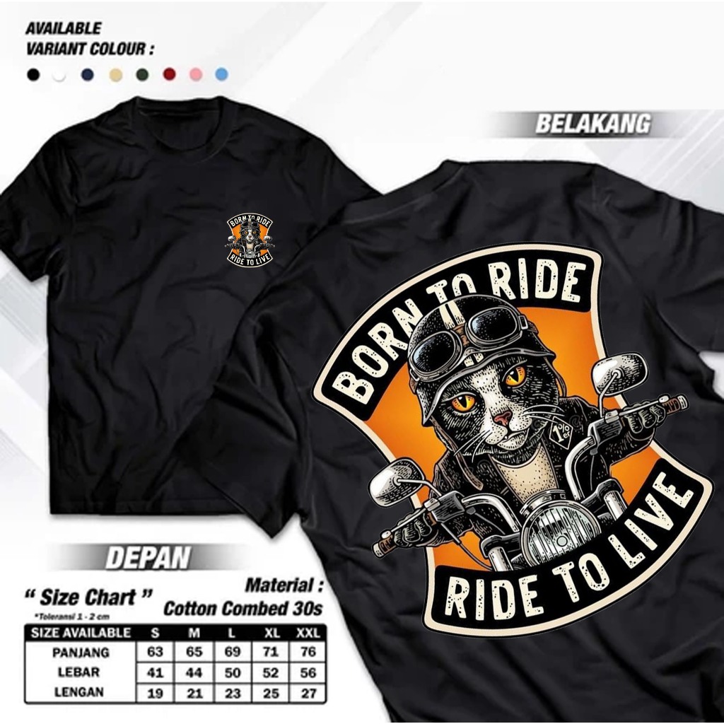Jual Kaos Kata Kata born to ride/ Baju Kaos Kata-Kata Keren Nyindir ...