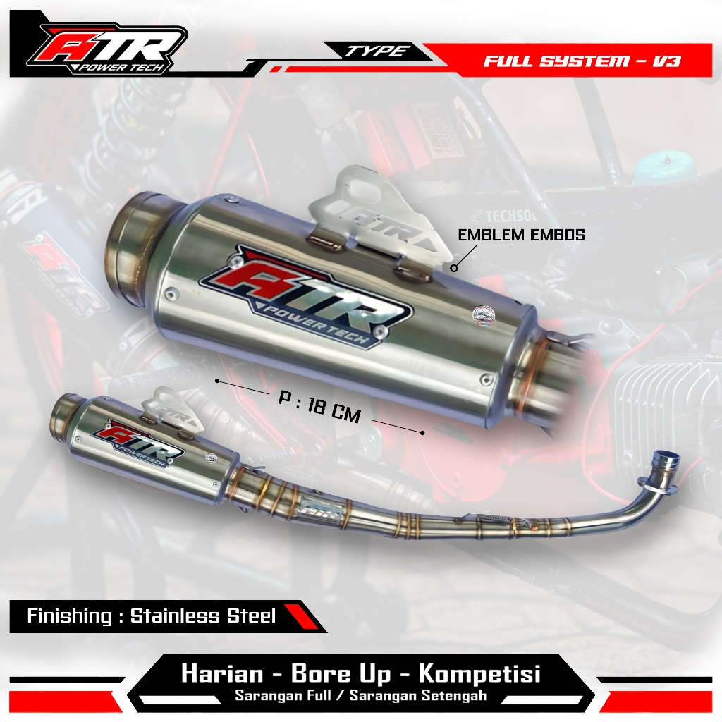 Jual KNALPOT ATR RACING FULLSYSTEM - MODEL KOLONG STEP STANDAR TYPE: V3 ...