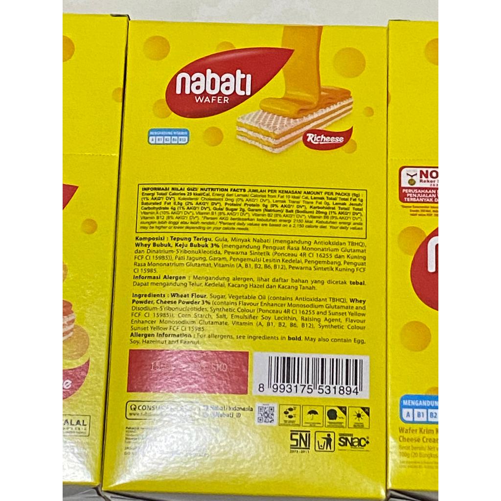 Jual Richeese Nabati Wafer Keju Box Isi 20 Pcs x 6 Gram | Shopee Indonesia
