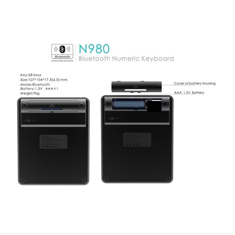 Jual FORTE N-980 Wireless Numeric Keyboard Dual Mode Slim Silent ...