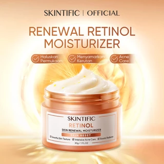 SKINTIFIC - Retinol Skin Renewal Moisturizer 30g | Retinoid Memudarkan Garis Halus Memudarkan Kerutan Menghaluskan Tekstur Kulit Anti Aging Menyamarkan Garis Halus Meratakan Warna Kulit