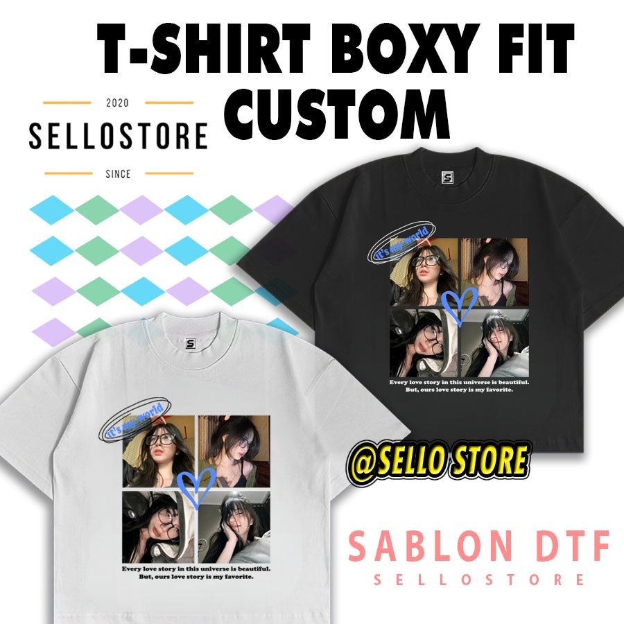 Jual Kaos Custom Boxy | Premium Boxy Tshirt Cotton Combed 24s | T-Shirt ...