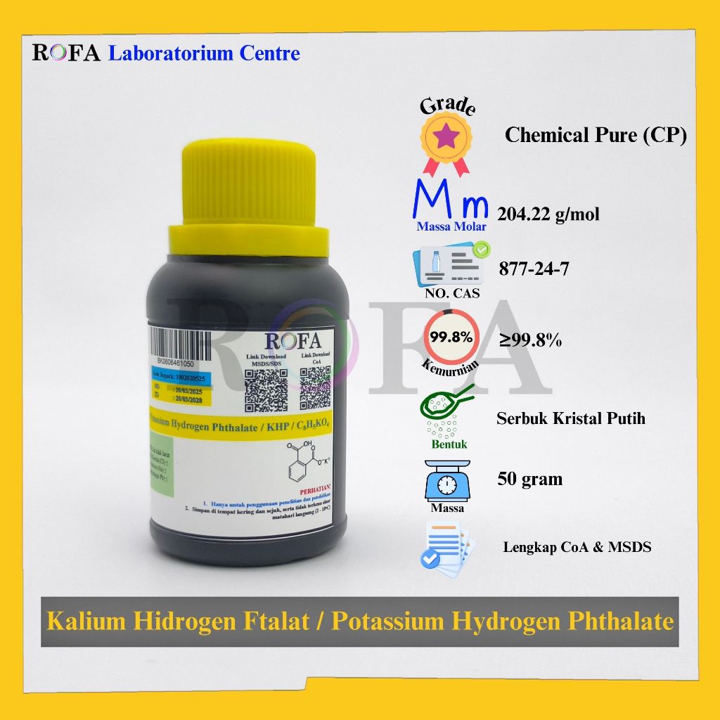 Jual ROFA Kalium Hidrogen Ftalat / Potassium Hydrogen Phthalate / KHP ...