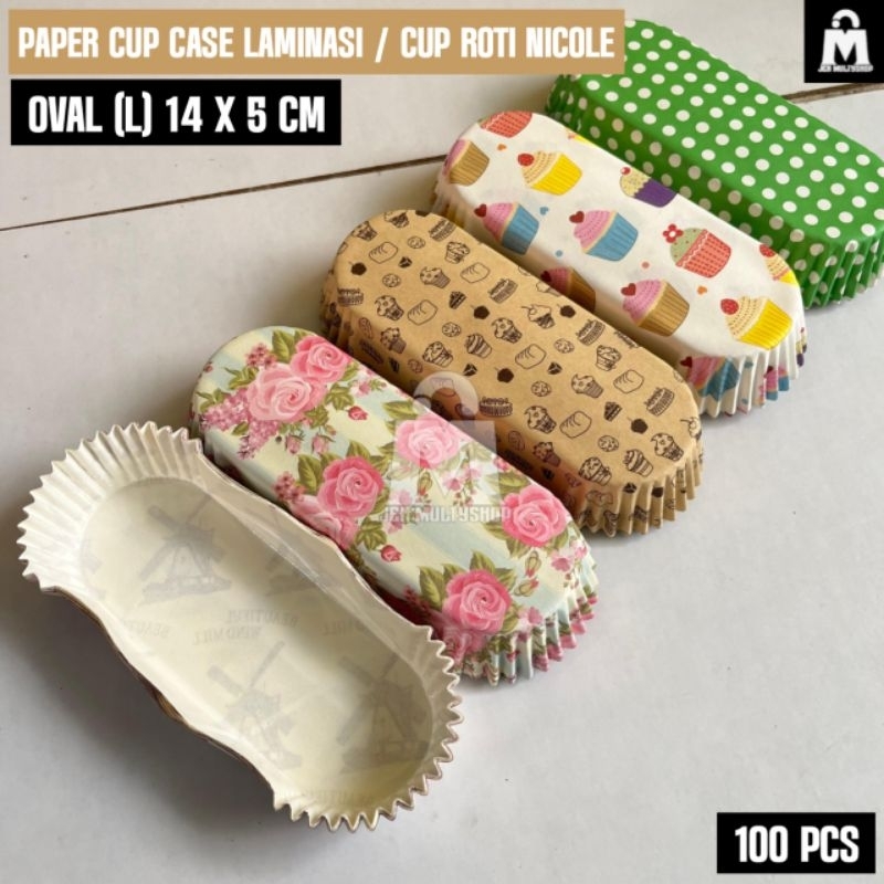 Jual Paper cup case laminasi oval (L) 14x5 cm NICOLE isi 100 pcs / Cup ...