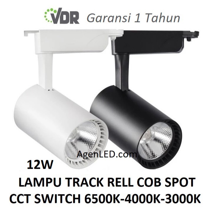 Jual VDR Lampu Track Rell 12W COB Spot Sorot 12 w watt rel trek LED 10 ...