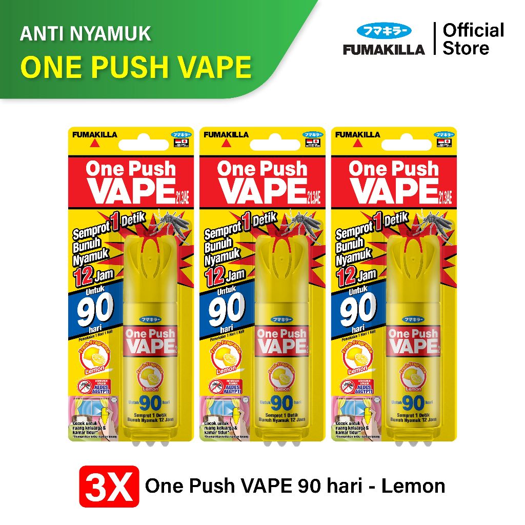 Jual Fumakilla One Push VAPE 90 Lemon (Paket Isi 3) | Shopee Indonesia