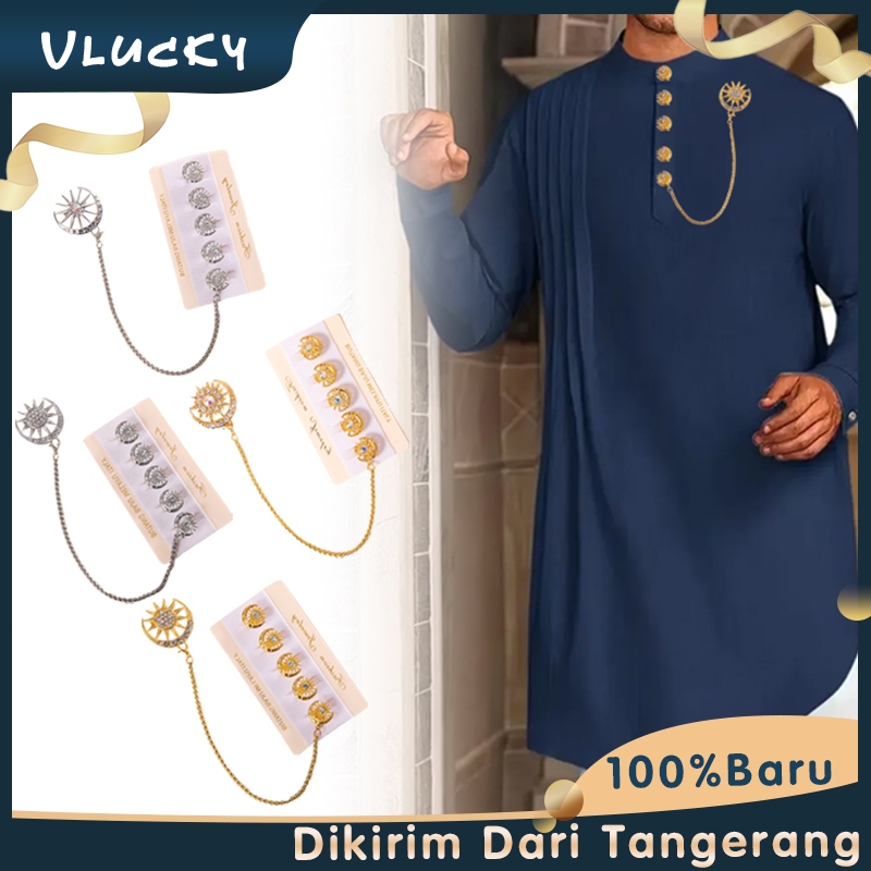 Jual Butang Baju Melayu Rantai Kancing Baju Melayu Pria Set Lencana ...