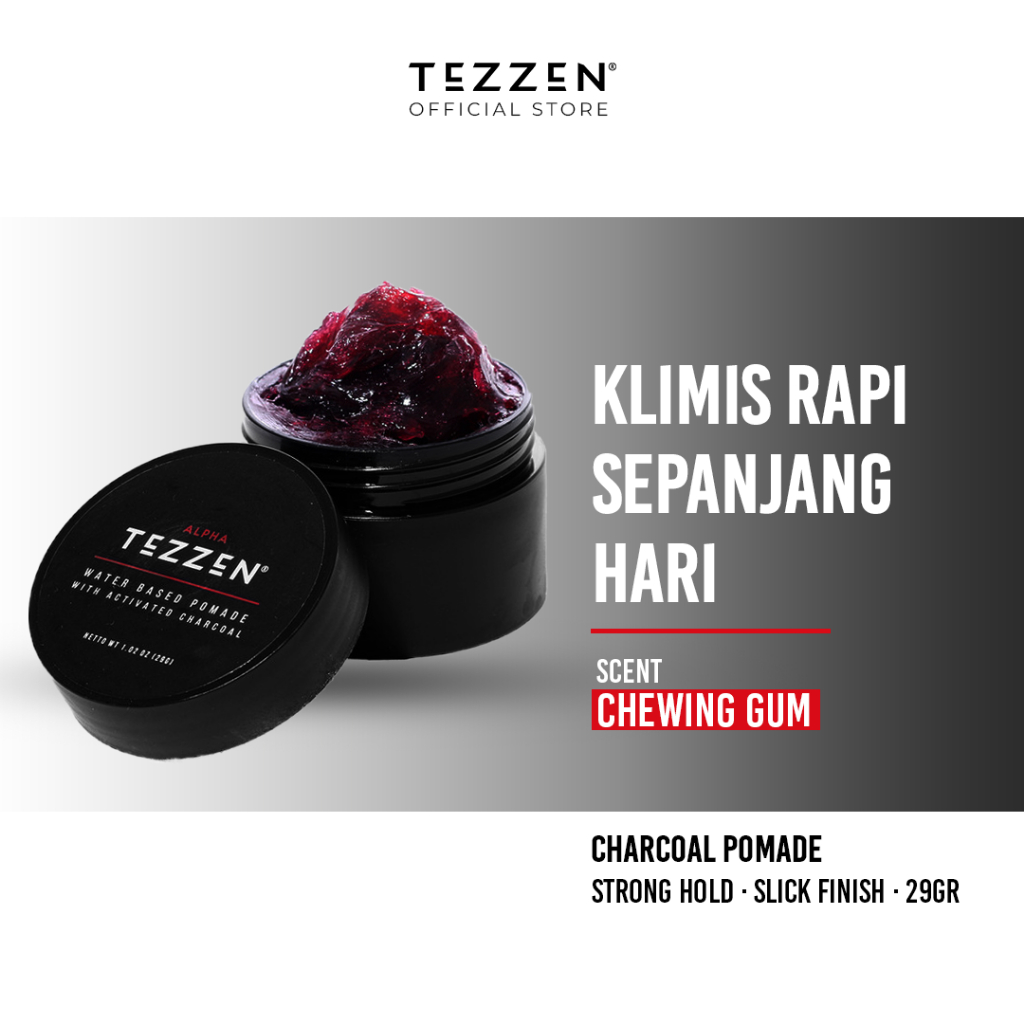 Jual Tezzen Mini Alpha Charcoal Water Based Pomade - Premium Hair ...