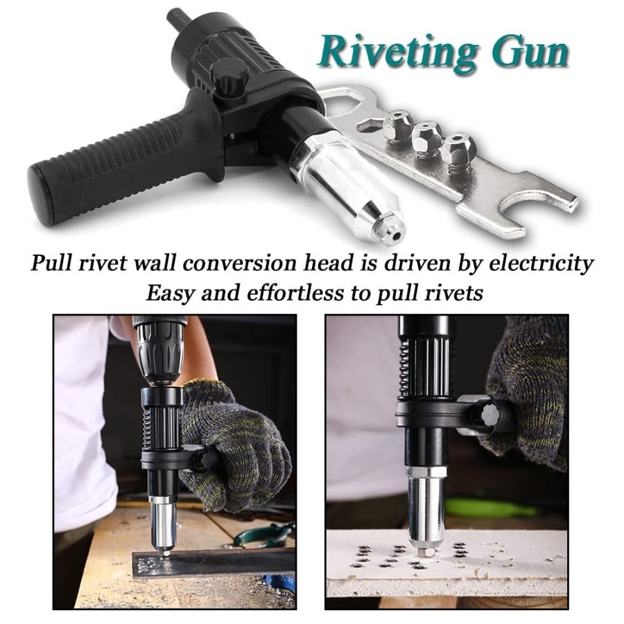 Jual RIVET GUN ADAPTER CORDLESS DRILL ADAPTOR MESIN BOR UNTUK PAKU ...