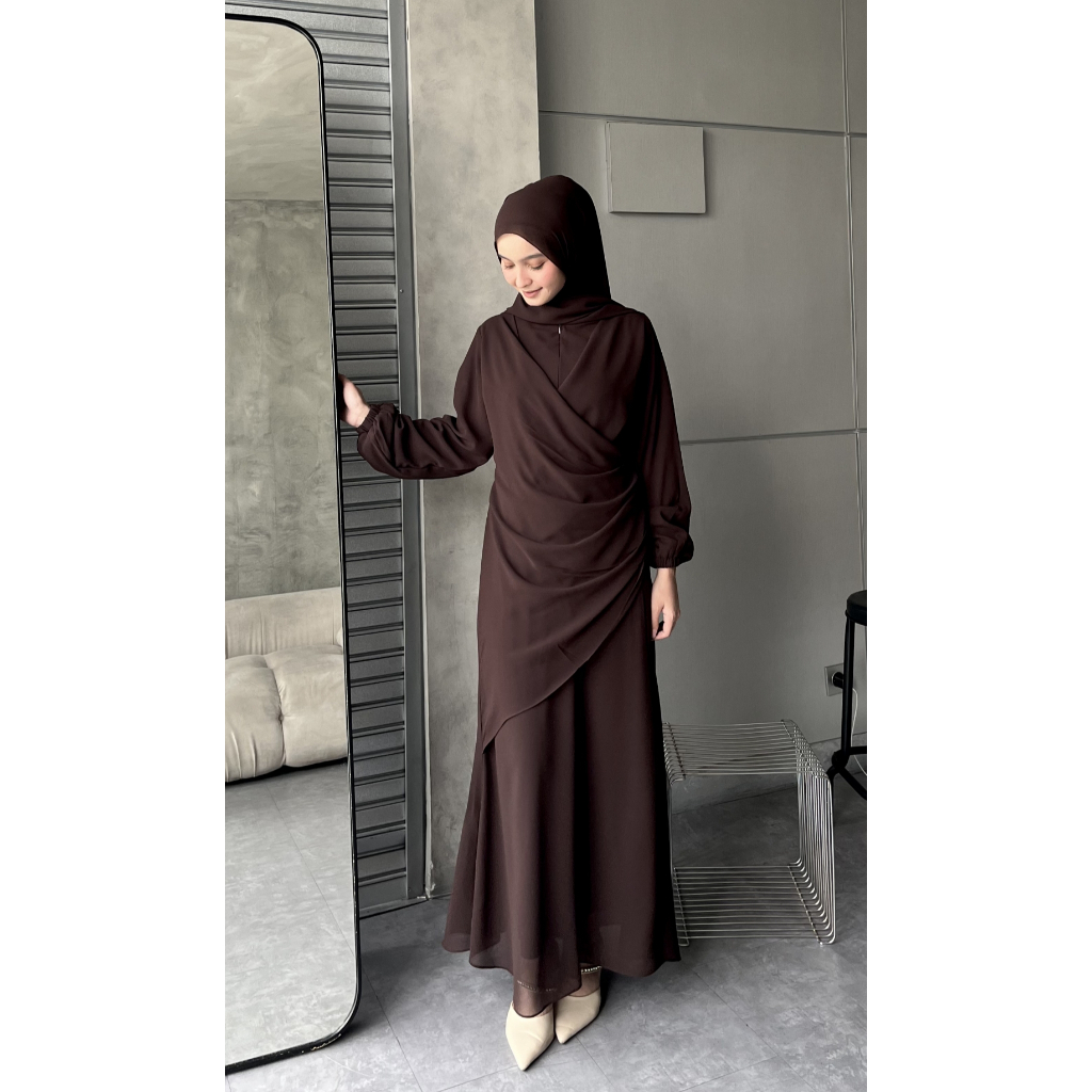 Jual Erina Dress Ceruti Ootd Hijab Simple Seragam Bridesmaid | Shopee  Indonesia