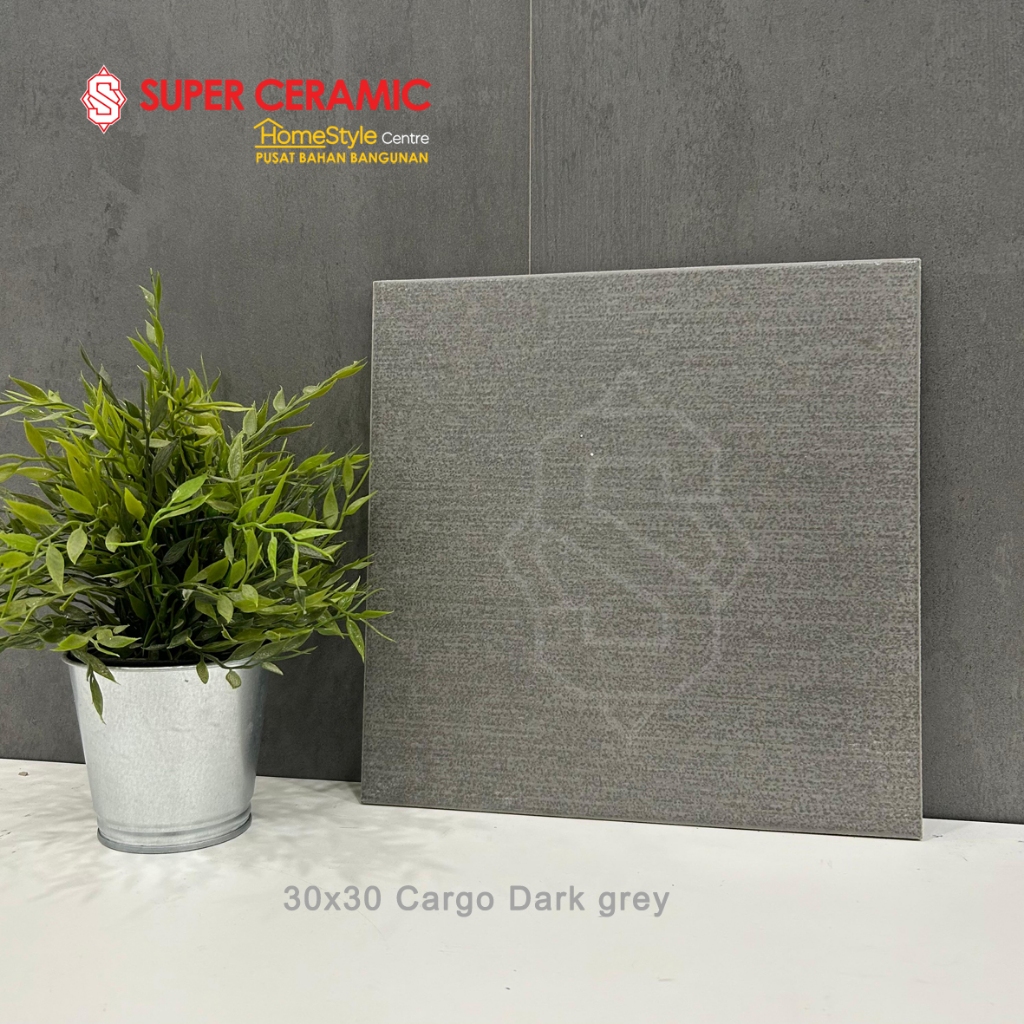 Jual ASIA TILE 30x30 Keramik Kasar Kamar Mandi - CARGO DARK GREY ...