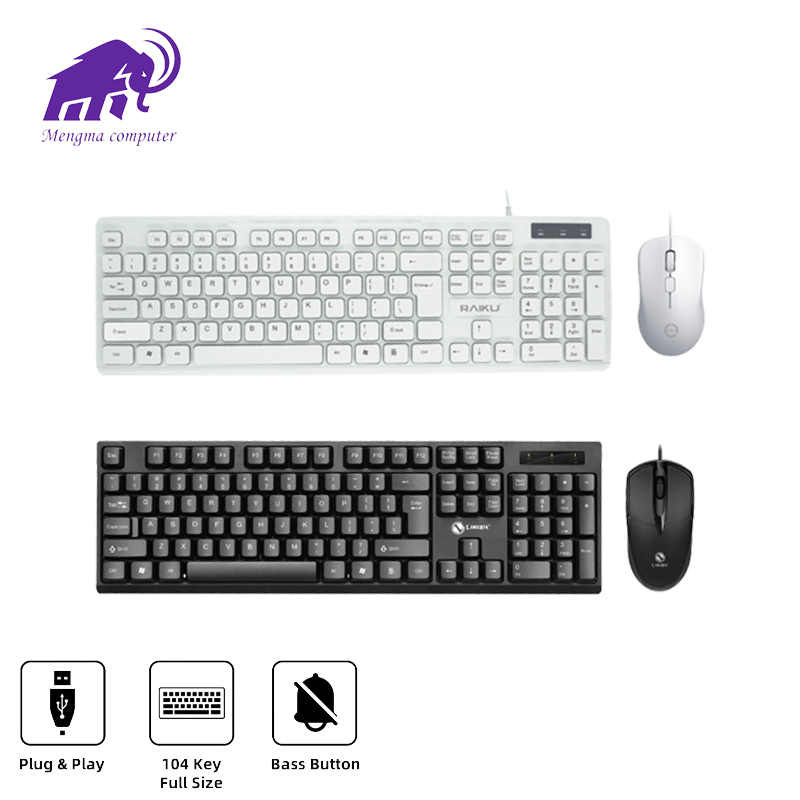 Jual MA Keyboard & Mouse Set Kabel USB Portable 104 Key Full Size ...