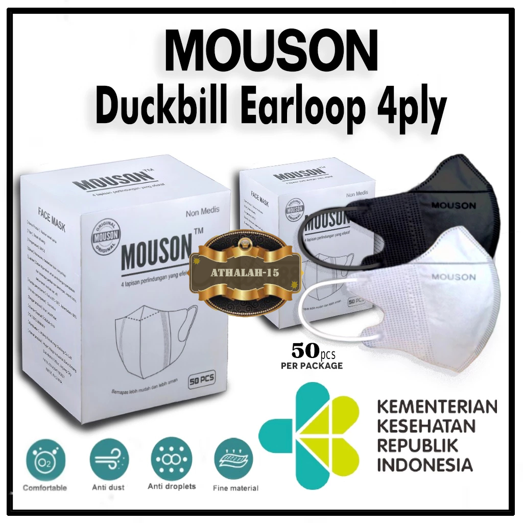 Jual Masker Duckbill MOUSON 4-Ply Premium Grade Isi 50 Pcs/Box | Shopee ...
