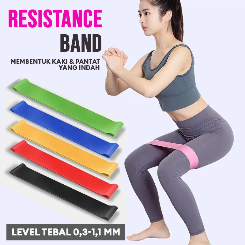Resistance Band Karet Olahraga Alat Olahraga Kaki & Pantat Bahan Kuat & Elastis Ketebalan Bervariasi