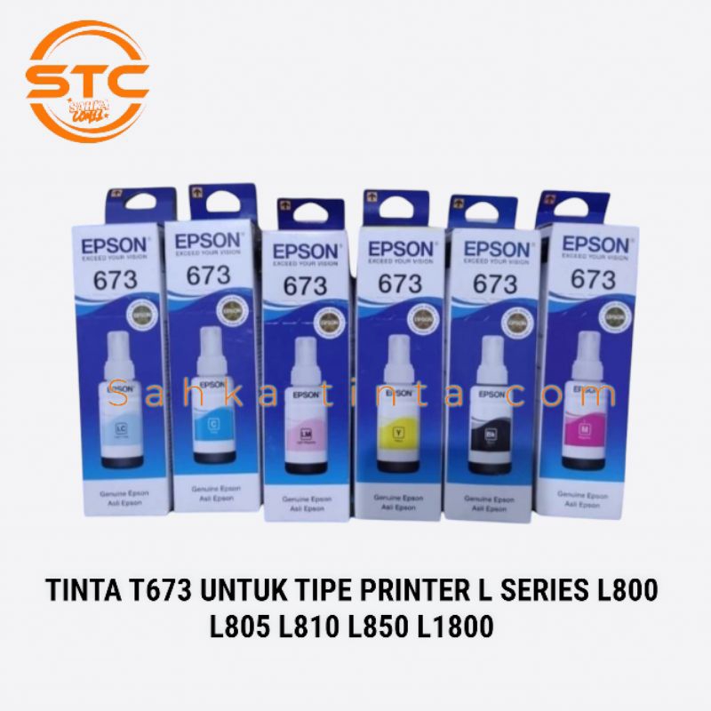 Jual 1SET TINTA EPSON 673 ORIGINAL BLACK AND COLOR FOR PRINTER L SERIES ...