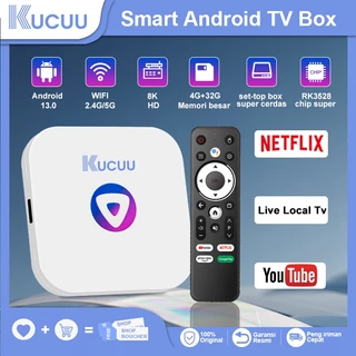 【NEW 2.0】KUCUU Android Tv Box Android 13 OS  Ram 4gb Rom 32gb Wifi 5G/2.4G Bluetooth Smart Tv Box 8K Ultra HD（Free local TV）