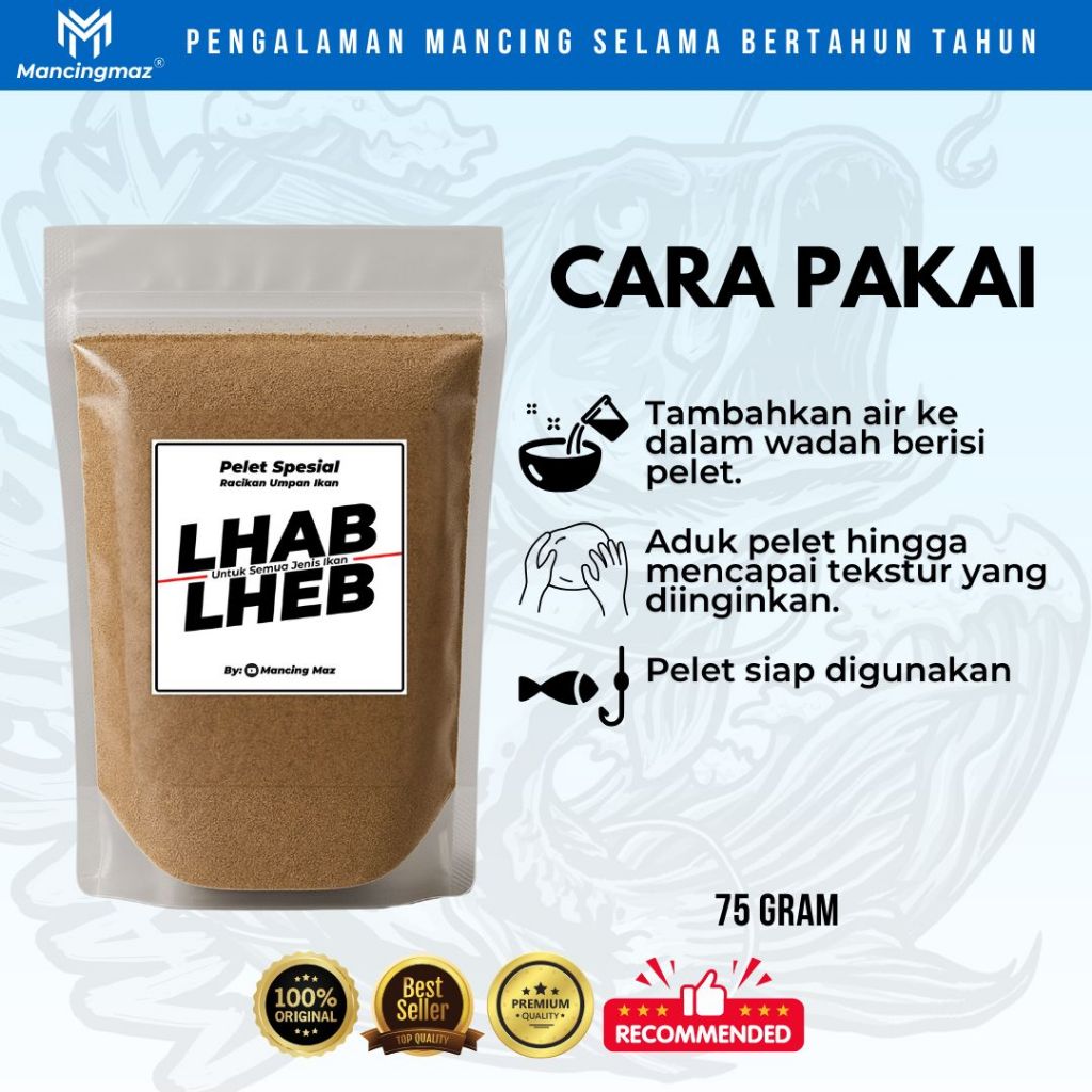 Jual Pelet Lhab Lheb Pelet Spesial Racikan Umpan Ikan Berat 75gr Untuk ...