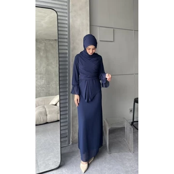 Ameena Dress Ceruti Ootd Hijab Fashion Simple Seragam Bridesmaid Kondangan