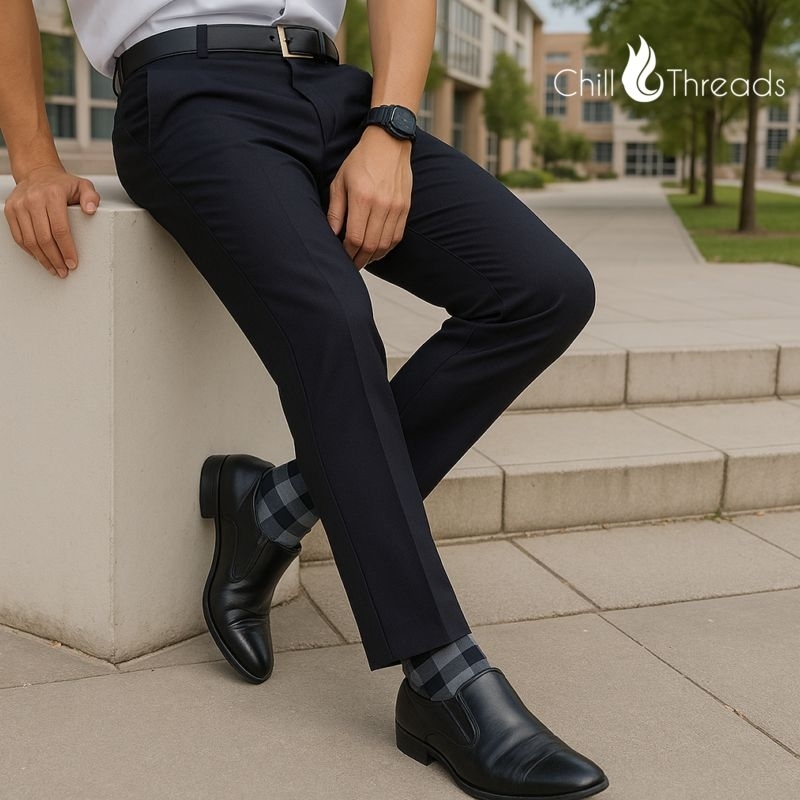 Jual ChillThreads | Celana Formal Slim Fit Hitam Semi Woll Premium ...