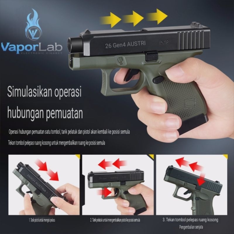 Jual korek api gas bara las model pistol glok G26 jet torch lighter ...