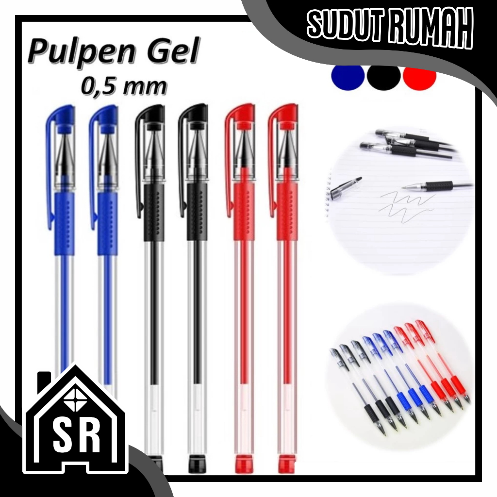 Jual SR Pena Gel Standard 0.55mm 1Pcs Pulpen tinta cair Alat Tulis