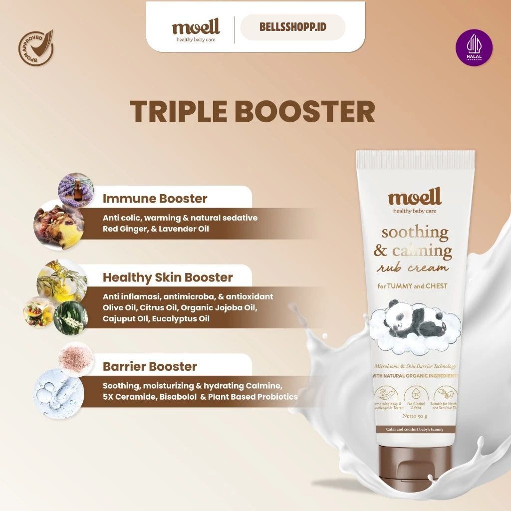 Jual Moell Soothing & Calming Rub Cream 50gr - With Red Ginger ...