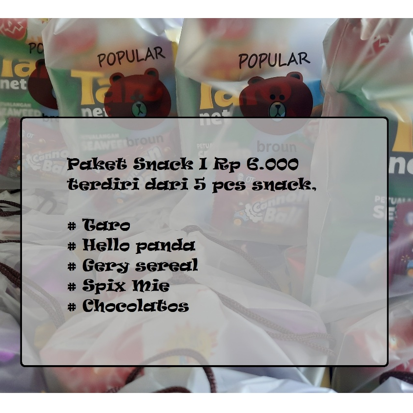 Jual Paket Snack Ulang Tahun / Paket Snack Rp 5.000,- / Pouch Hampers ...