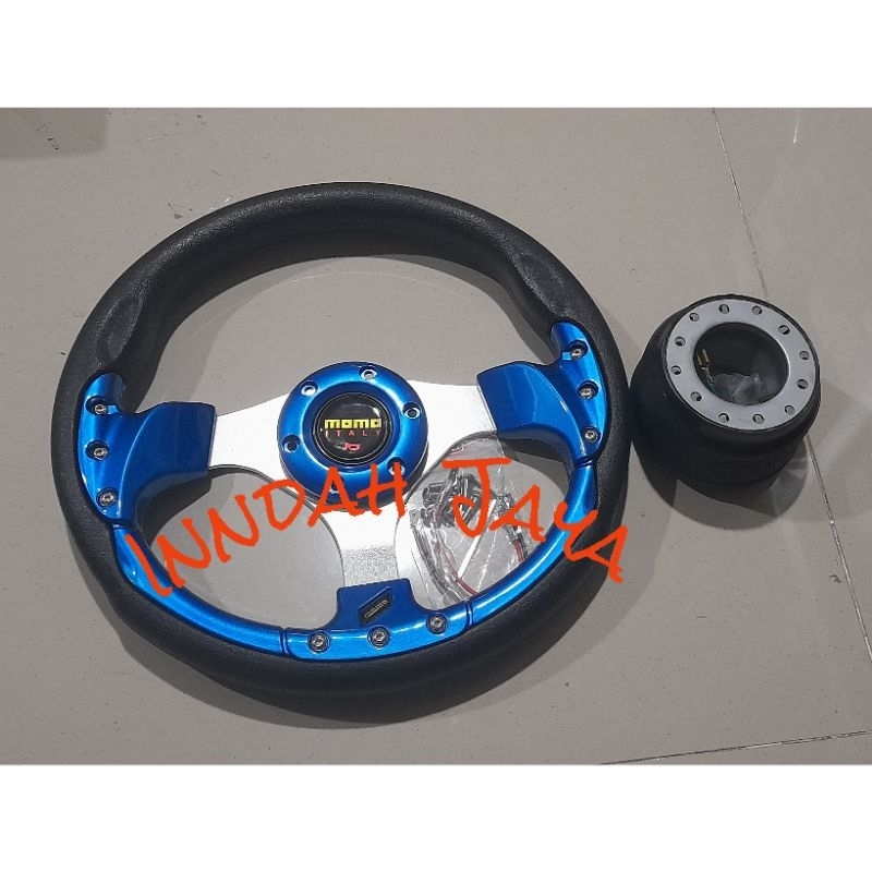 Jual Setir Racing Momo 13Cm Carbon + Boskit Universal Honda Toyota ...