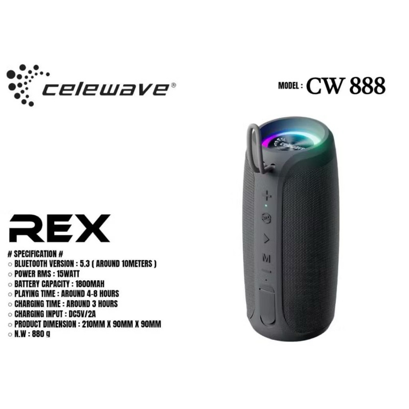 Jual SPEAKER PORTABLE CELEWAVE CW888 REX | Shopee Indonesia